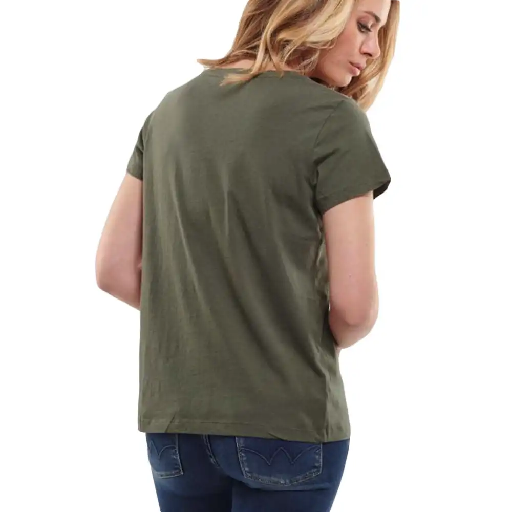 Tee shirt manche courte femme Le Temps Des Cerises celeste Kaki