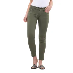 Jeans femme Le Temps Des Cerises pulp 7/8ème hill Kaki - ZESHOES