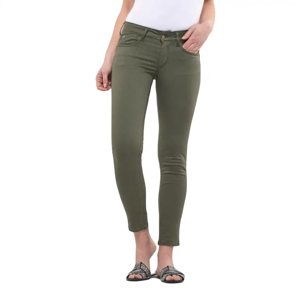 Jeans femme Le Temps Des Cerises pulp 7/8ème hill Kaki - ZESHOES