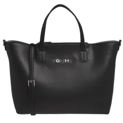 Sac a main femme Tommy Jeans iconic satchel solid Noir