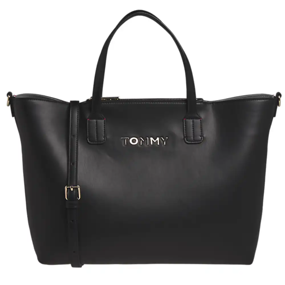 Sac a main femme Tommy Jeans iconic satchel solid Noir