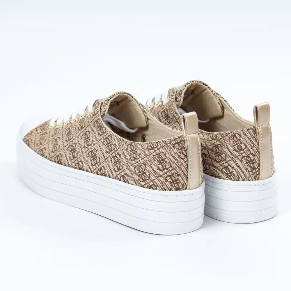 Basket basse femme Guess brigs logo all-over Marron