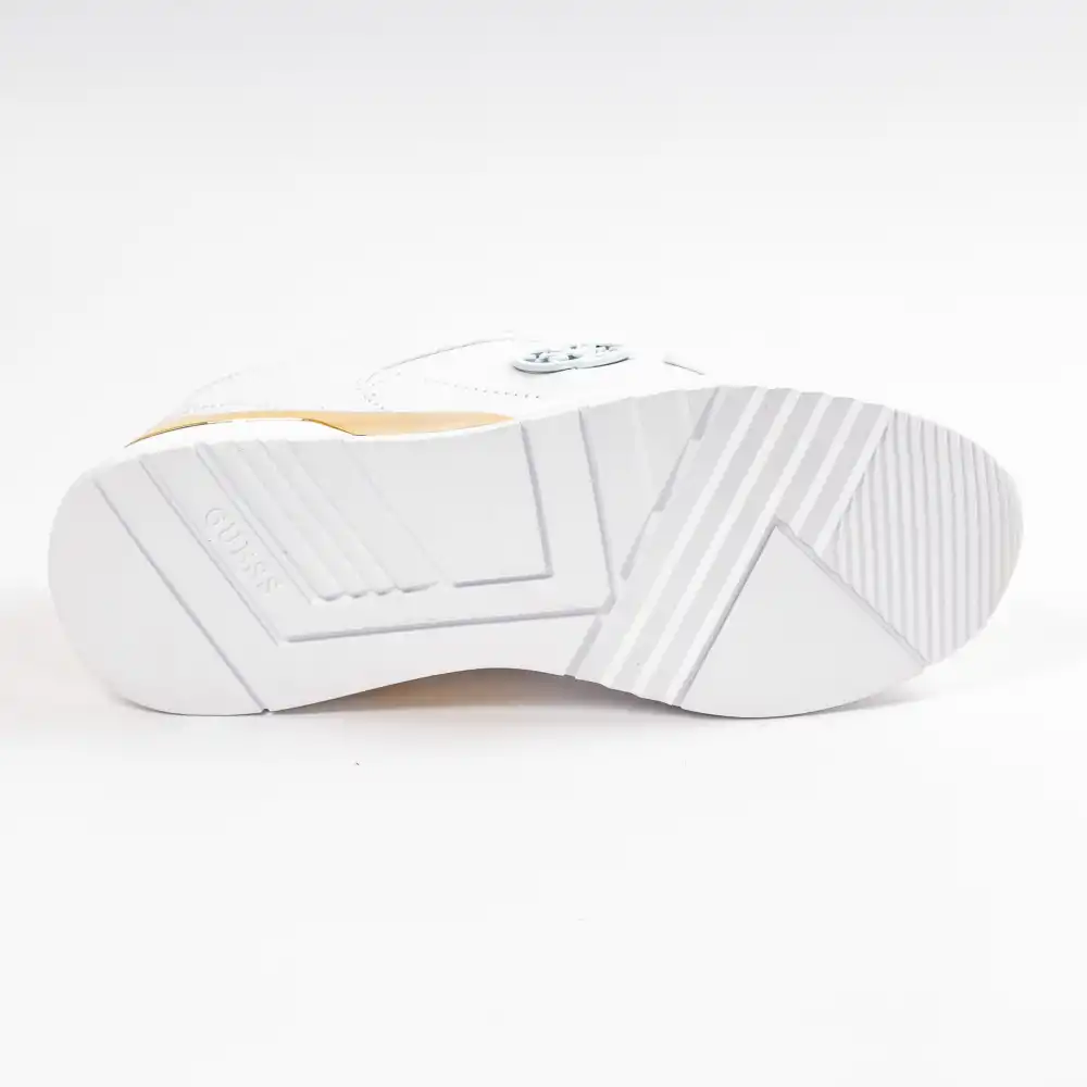 Basket basse femme Guess marlyn logo gaufre Blanc