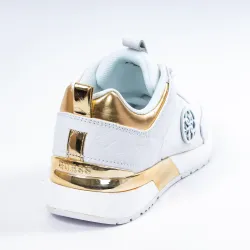 Basket basse femme Guess marlyn logo gaufre Blanc