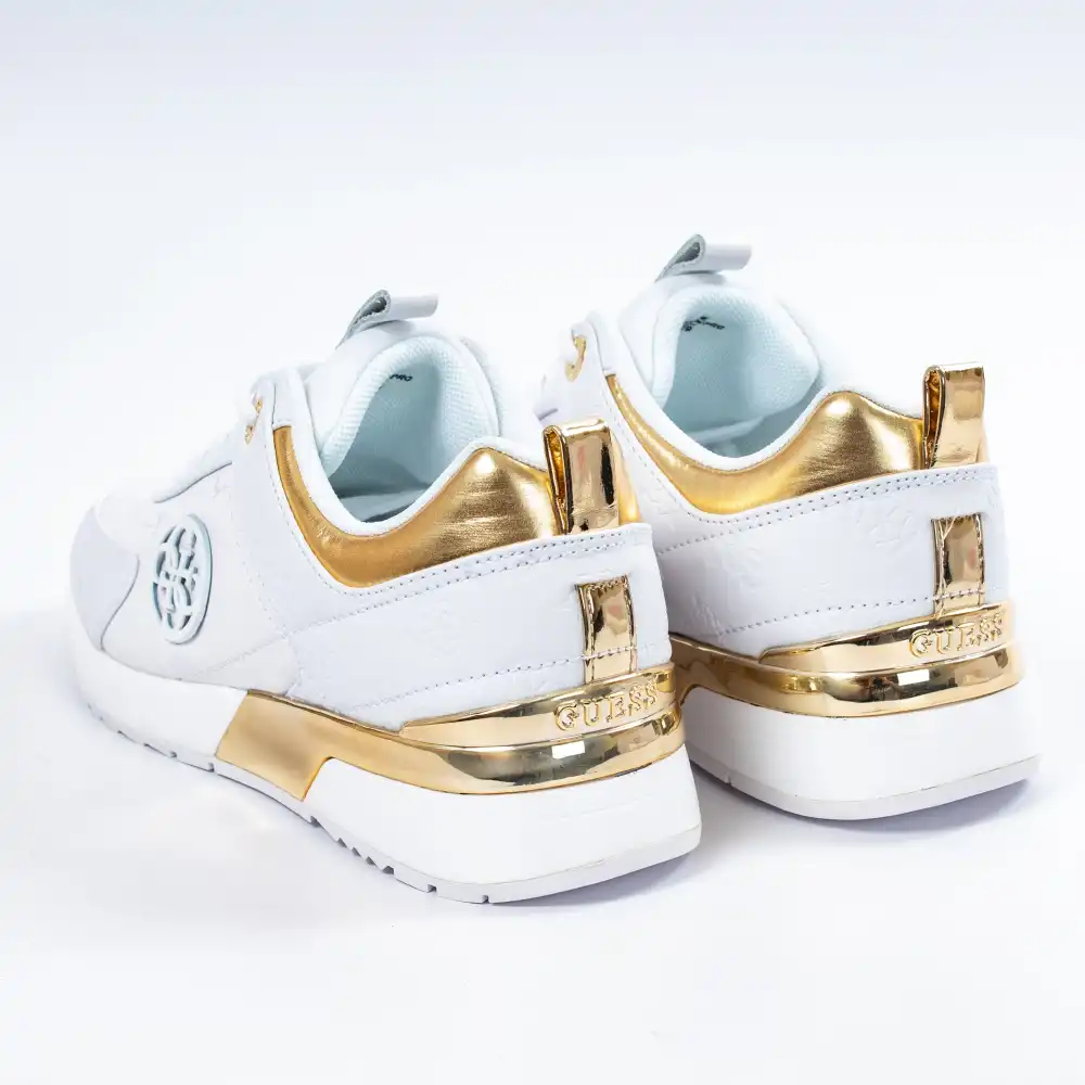 Basket basse femme Guess marlyn logo gaufre Blanc