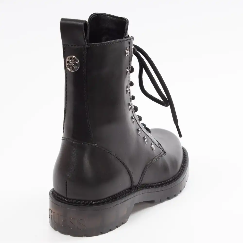 Basket montante femme Guess ranger tavora cuir veritable Noir - ZESHOES