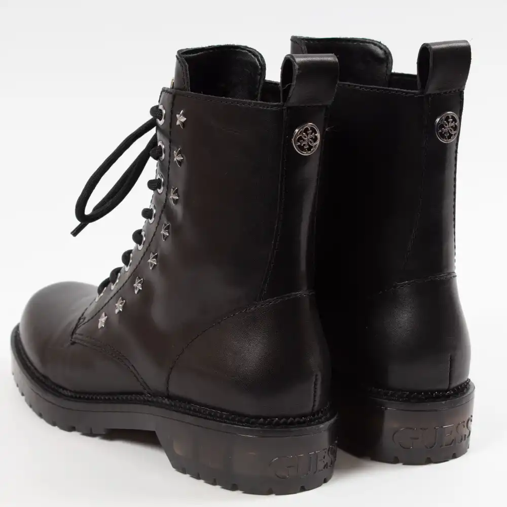 Basket montante femme Guess ranger tavora cuir veritable Noir - ZESHOES