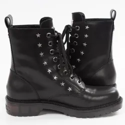 Basket montante femme Guess ranger tavora cuir veritable Noir - ZESHOES