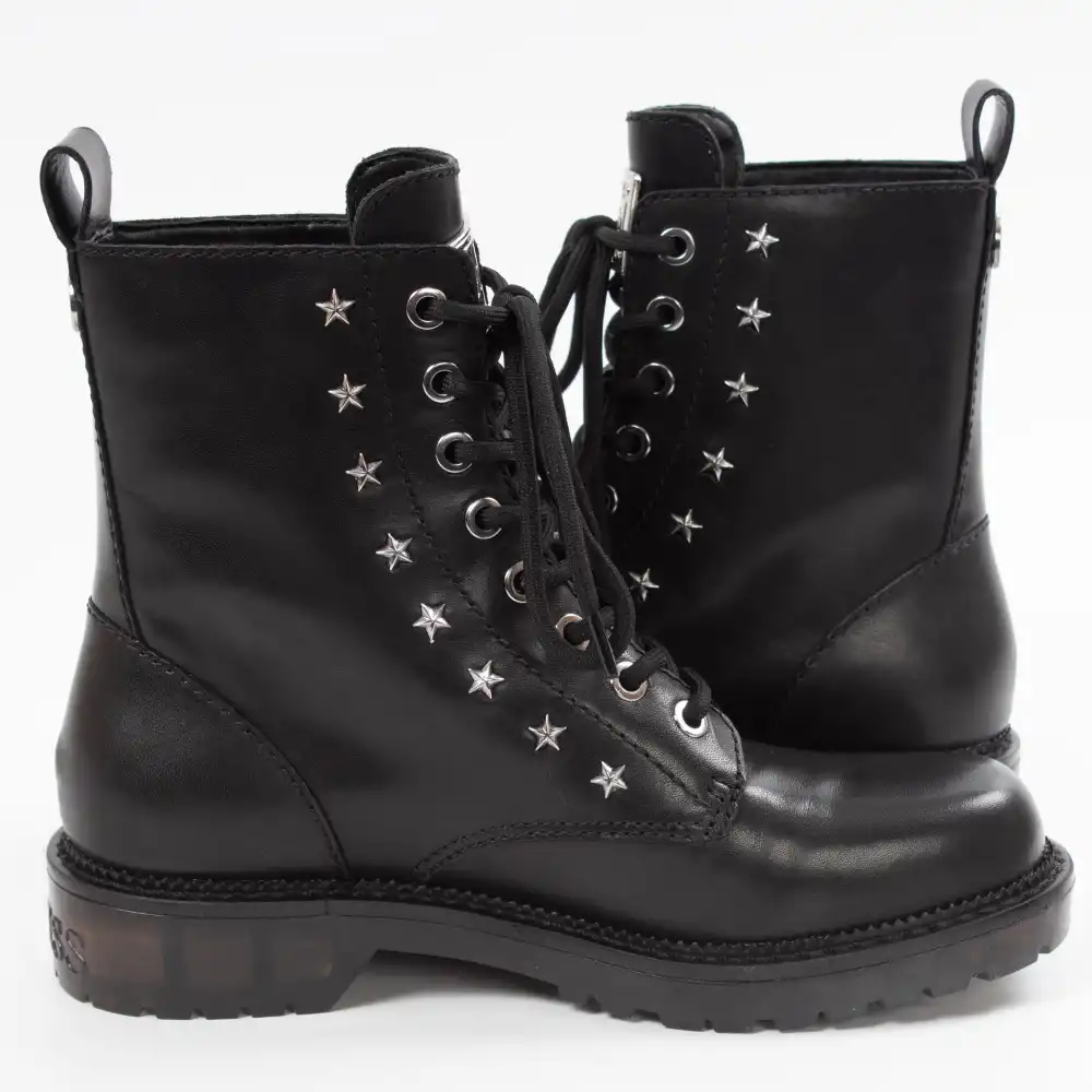 Basket montante femme Guess ranger tavora cuir veritable Noir - ZESHOES