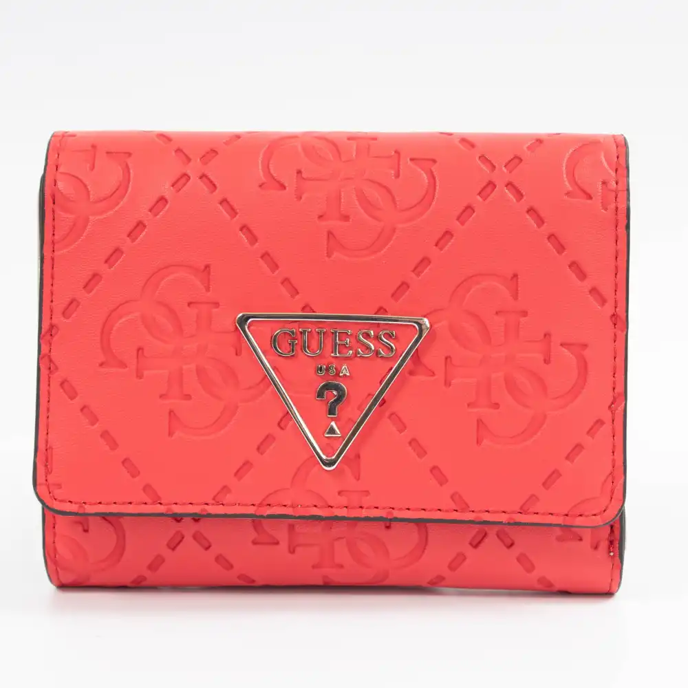 Portefeuille femme Guess mini maddy logo 4g Rouge - ZESHOES