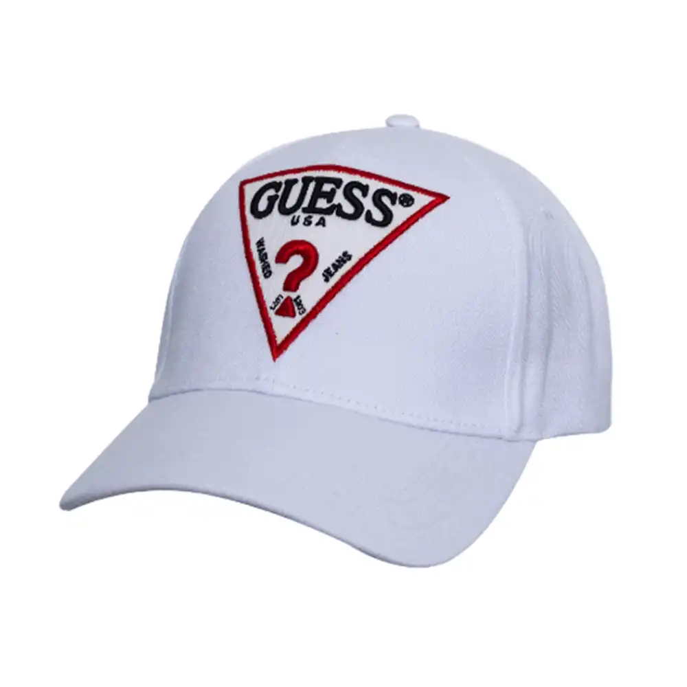 Casquette homme Guess logo triangle Blanc - ZESHOES