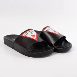 Claquette homme Guess slide Noir - ZESHOES