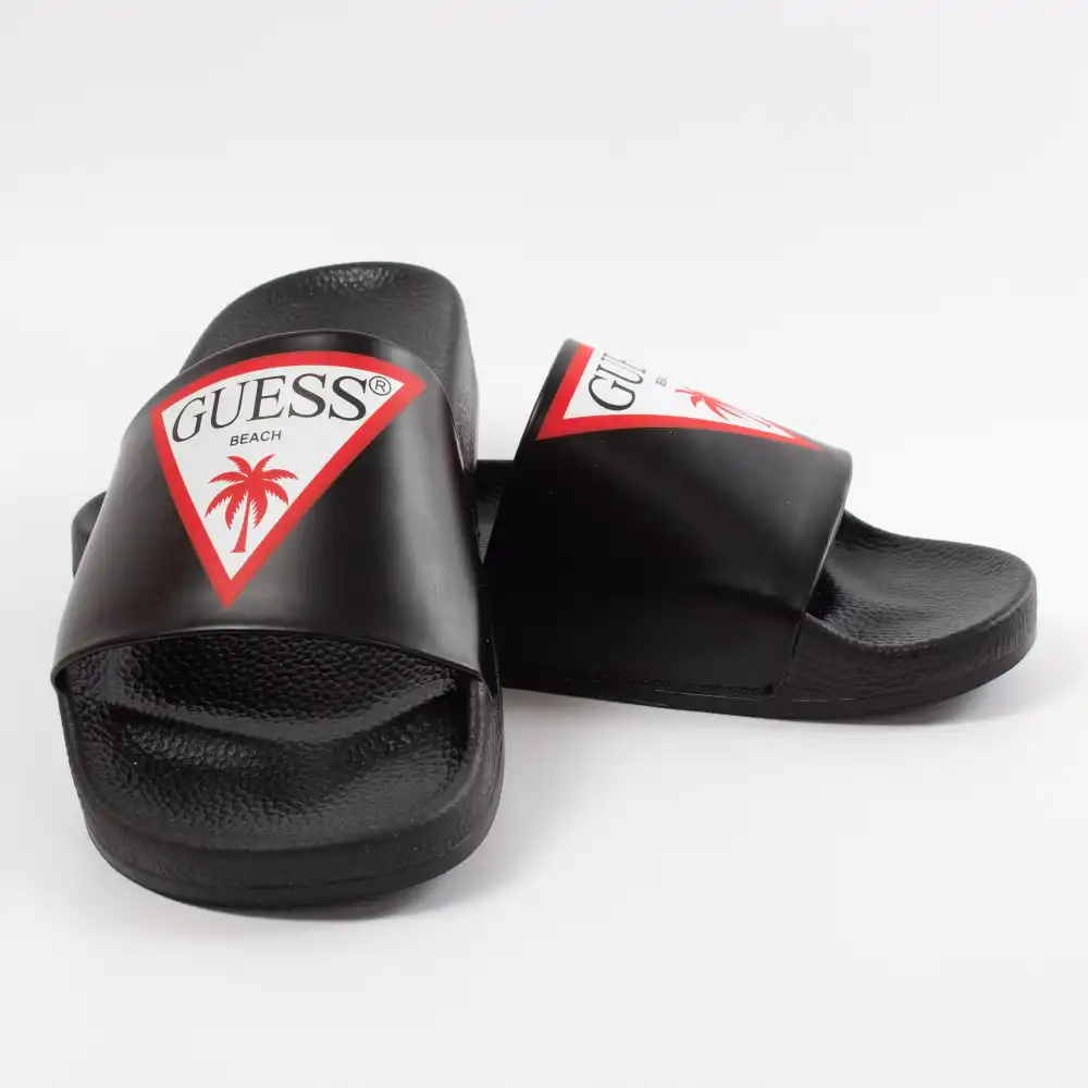 Claquette homme Guess slide Noir - ZESHOES