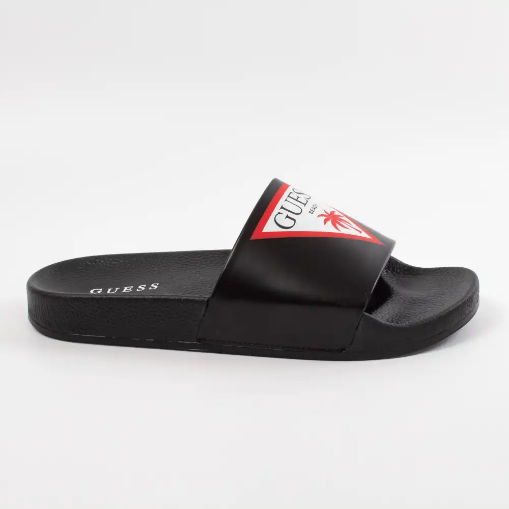 Claquette homme Guess slide Noir - ZESHOES