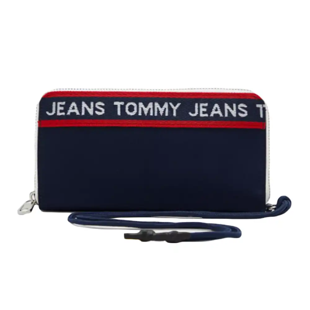 Portefeuille femme Tommy Jeans zippé à bande logo Bleu - ZESHOES