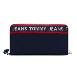 Portefeuille femme Tommy Jeans zippé à bande logo Bleu - ZESHOES