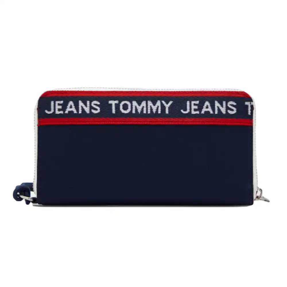 Portefeuille femme Tommy Jeans zippé à bande logo Bleu - ZESHOES