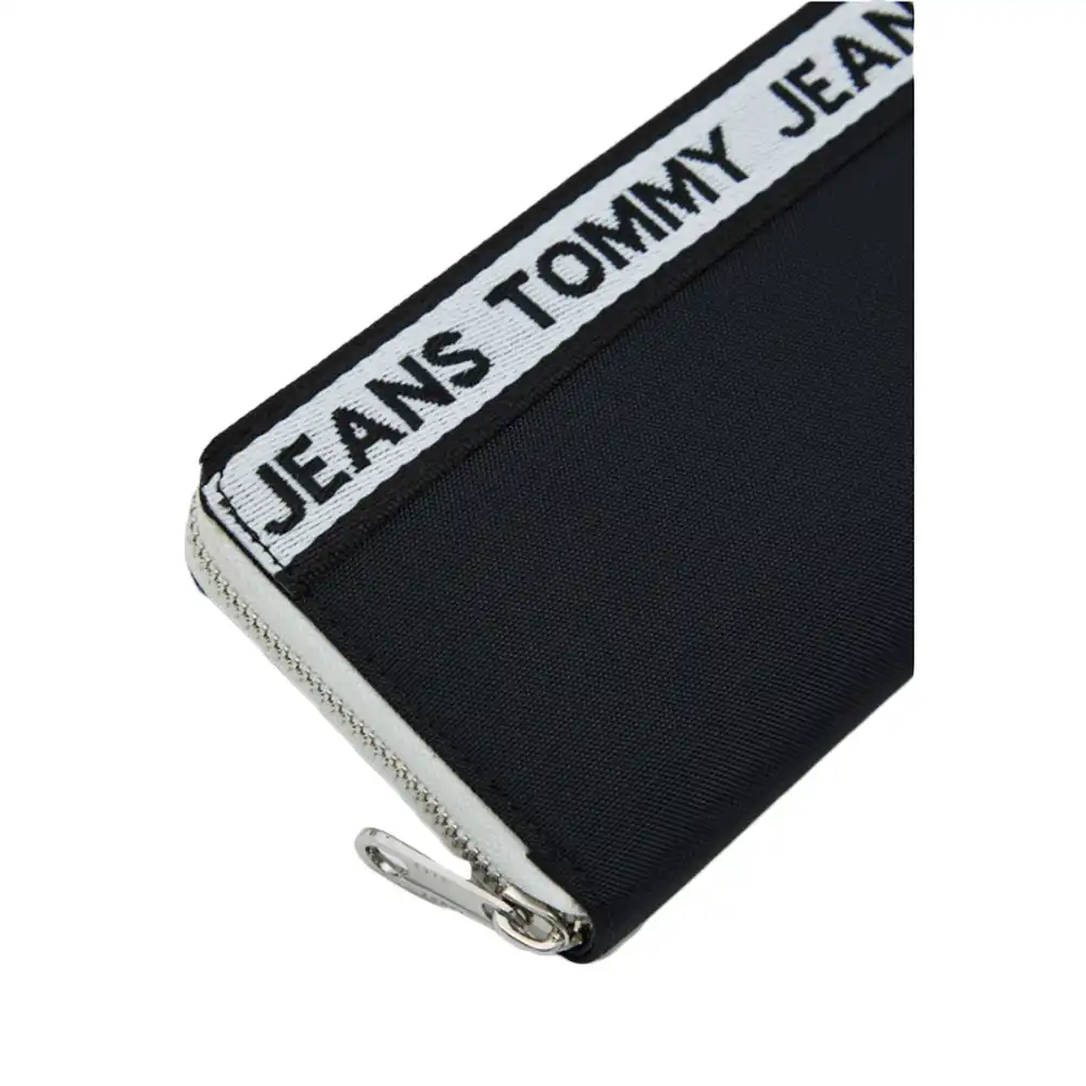 Portefeuille femme Tommy Jeans zippe a bande logo Noir - ZESHOES