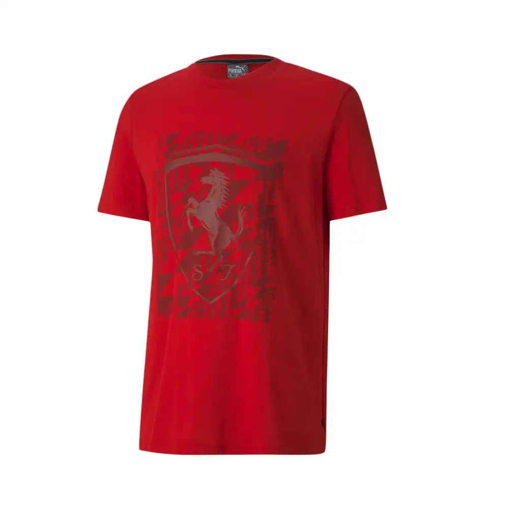 T shirt manche courte homme Puma Ferrari Big Shield Herren Rouge - ZESHOES