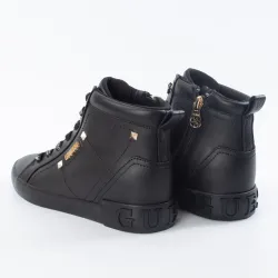 Basket montante femme Guess portly black Noir - ZESHOES Basket montante femme Guess portly black Noir - ZESHOES