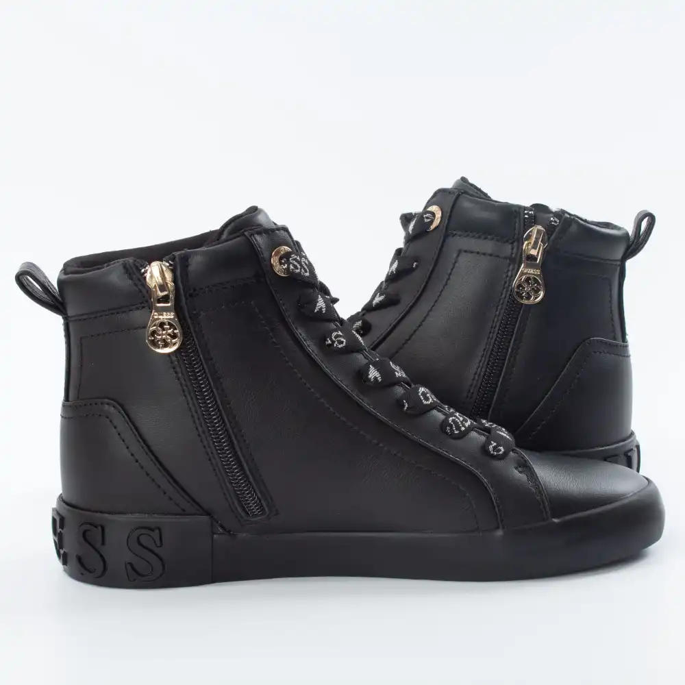 Basket montante femme Guess portly black Noir - ZESHOES Basket montante femme Guess portly black Noir - ZESHOES