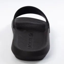 Claquette homme Lacoste front logo Noir - ZESHOES