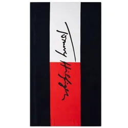 Serviette de plage homme Tommy Jeans flag sign Noir