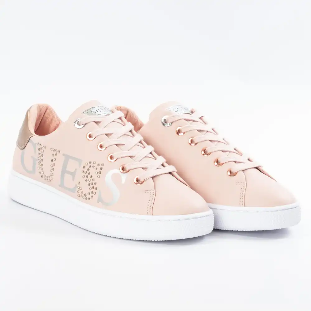 Basket basse femme Guess SNEAKER RIDERR CLOUS LOGO Rose