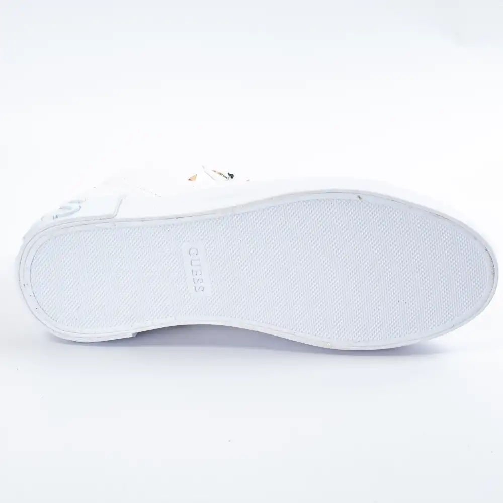 Basket montante femme Guess PORTLY WHITE Blanc - ZESHOES Basket montante femme Guess PORTLY WHITE Blanc - ZESHOES