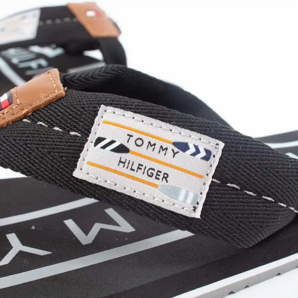 Tong homme Tommy Jeans BADGE BEACH SANDAL Bleu - ZESHOES Tong homme Tommy Jeans BADGE BEACH SANDAL Bleu - ZESHOES