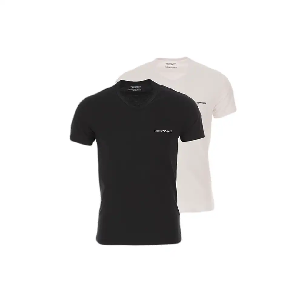 T shirt manche courte homme Emporio Armani pack x2 Noir