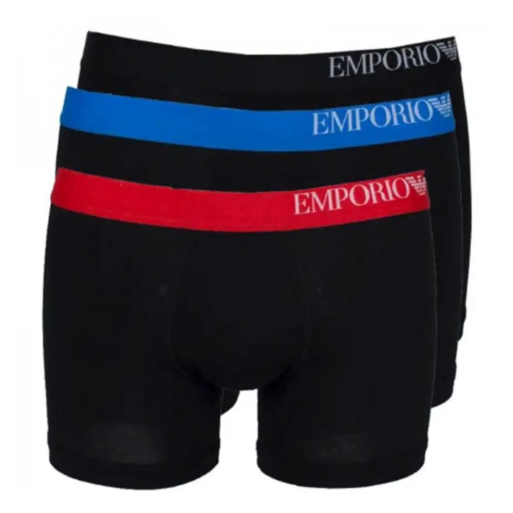 Boxer homme Emporio Armani side logo pack x3 Noir - ZESHOES