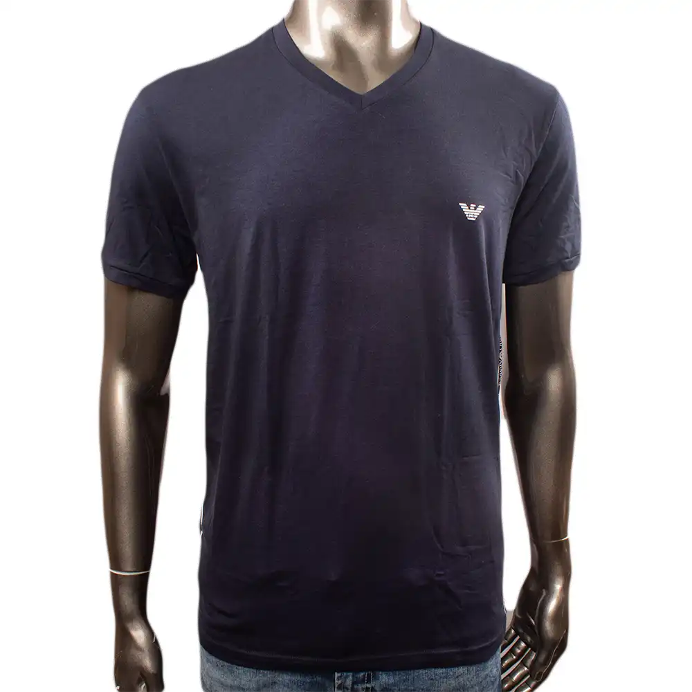 T shirt manche courte homme Emporio Armani authentic Bleu - ZESHOES