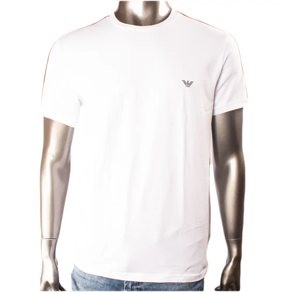 T shirt manche courte homme Emporio Armani Line Blanc - ZESHOES