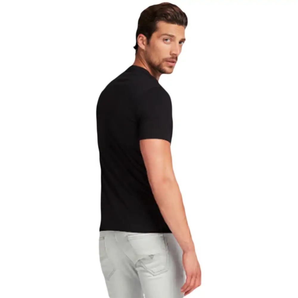 T shirt manche courte homme Guess LOGO TRIANGLE Noir - ZESHOES T shirt manche courte homme Guess LOGO TRIANGLE Noir - ZESHOES