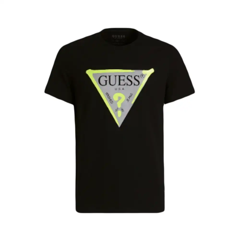 T shirt manche courte homme Guess LOGO TRIANGLE Noir - ZESHOES T shirt manche courte homme Guess LOGO TRIANGLE Noir - ZESHOES