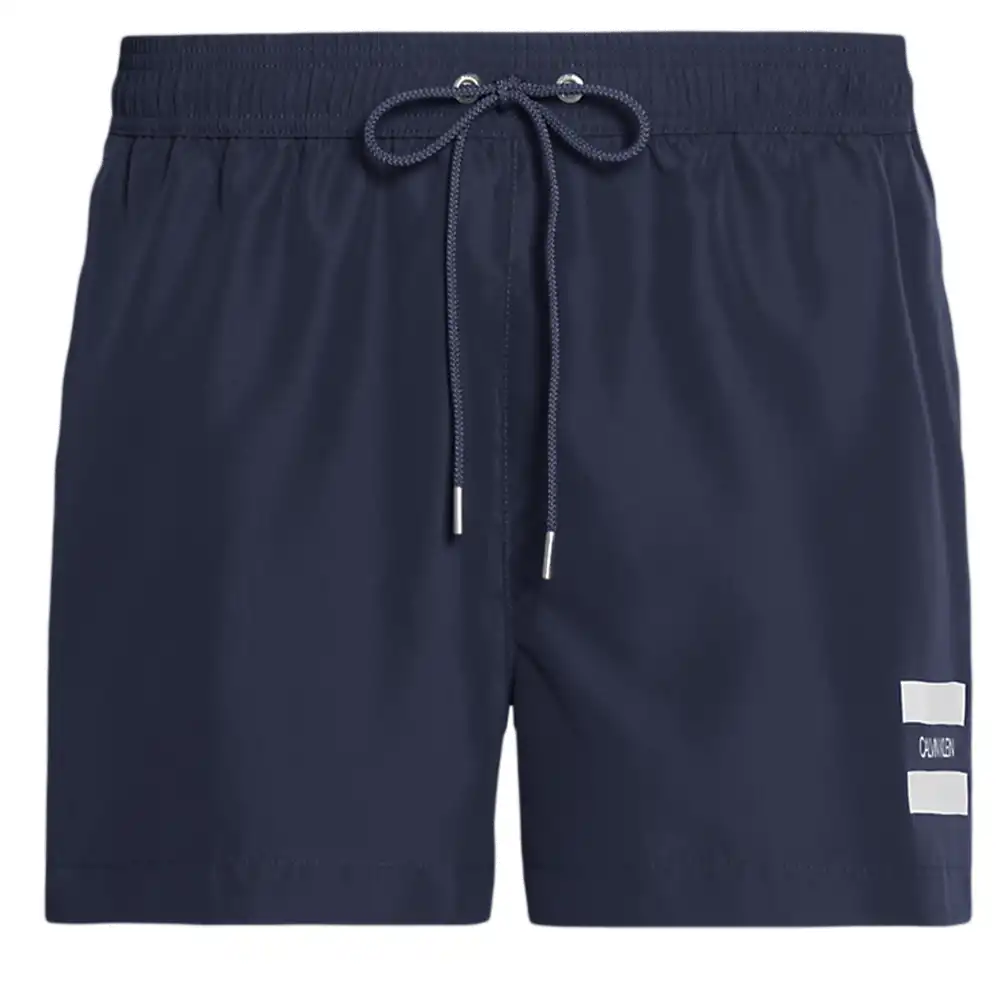 Short de bain homme Calvin Klein medium drawstring Bleu - ZESHOES Short de bain homme Calvin Klein medium drawstring Bleu - ZESHOES