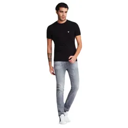 T shirt manche courte homme Guess Classic ras Noir - ZESHOES