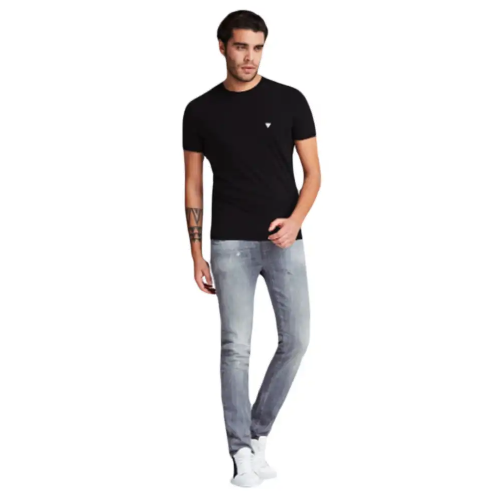 T shirt manche courte homme Guess Classic ras Noir - ZESHOES