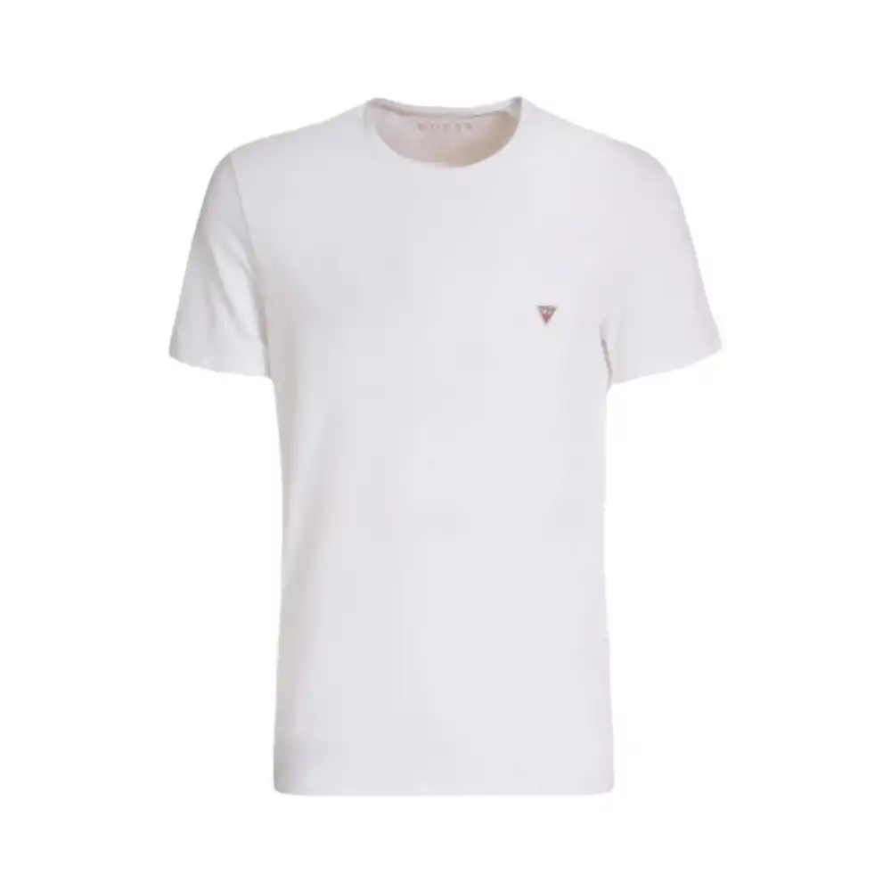 T shirt manche courte homme Guess ras Blanc - ZESHOES