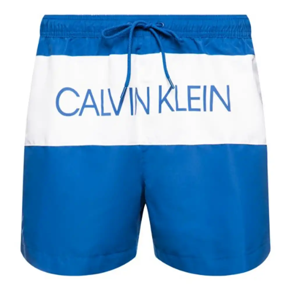 Short de bain homme Calvin Klein core logo Bleu - ZESHOES