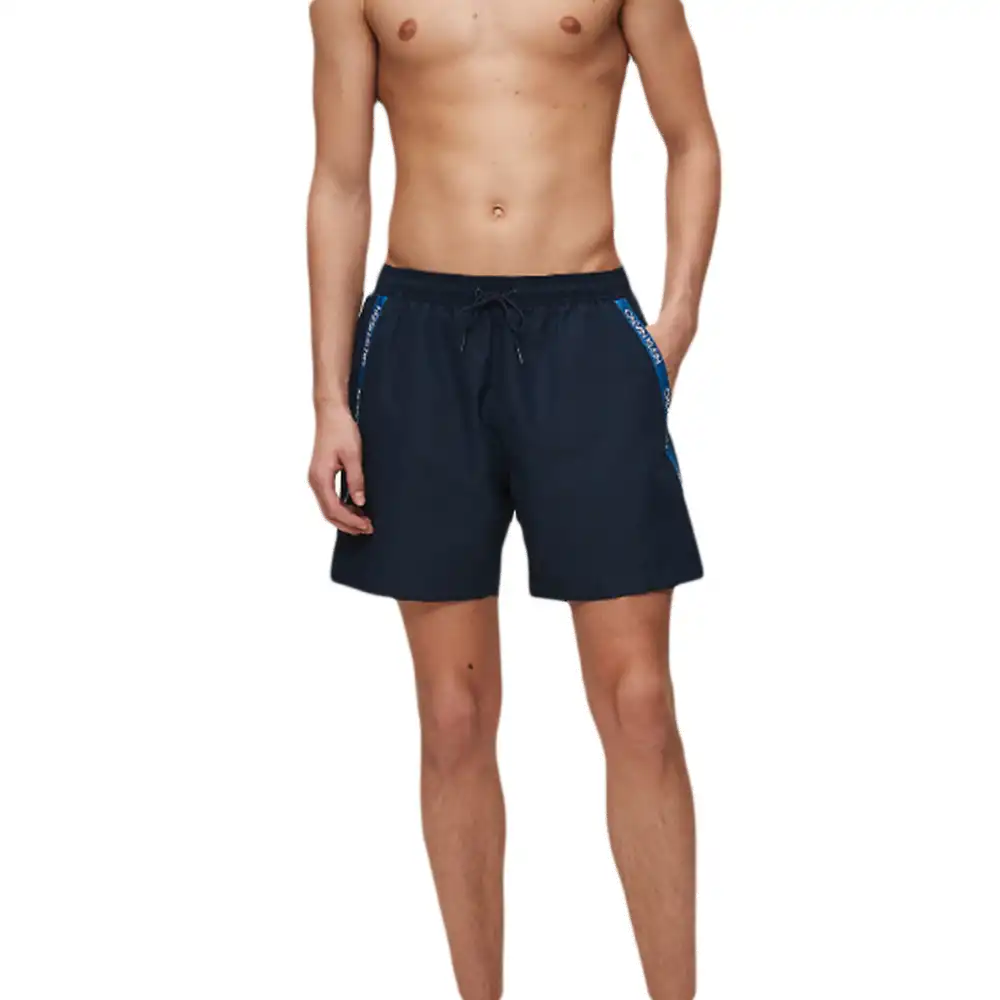 Short de bain homme Calvin Klein core logo Bleu - ZESHOES