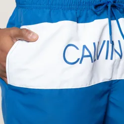 Short de bain homme Calvin Klein core logo Bleu - ZESHOES