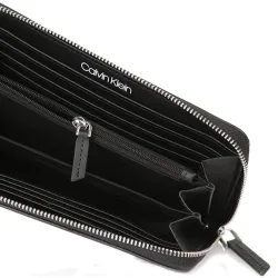 Portefeuille femme Calvin Klein Shaped lrg ziparound Noir - ZESHOES