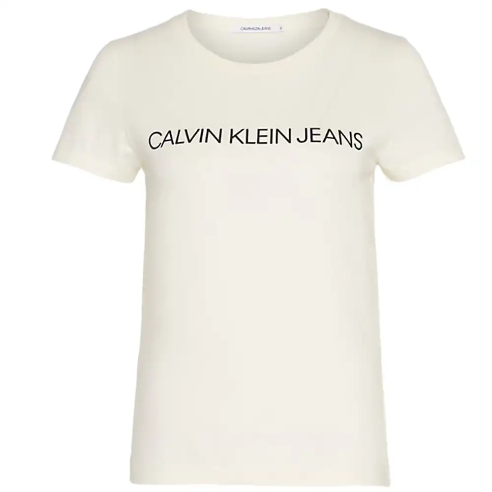 Tee shirt manche courte femme Calvin Klein Institunional Logo Slim Fit Blanc ...