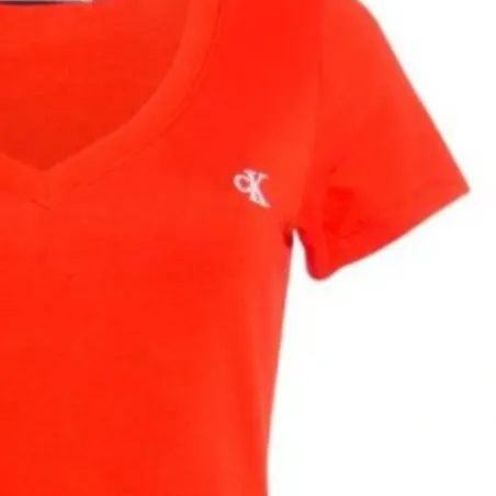 Produits victimes de leur succès Calvin Klein Orange Embroidery Stretch V-Neck
