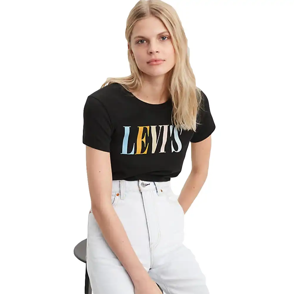 Tee shirt manche courte femme Levis The perfect Noir - ZESHOES