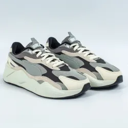 Basket basse garcon Puma RS-X Puzzle Jr Gris - ZESHOES