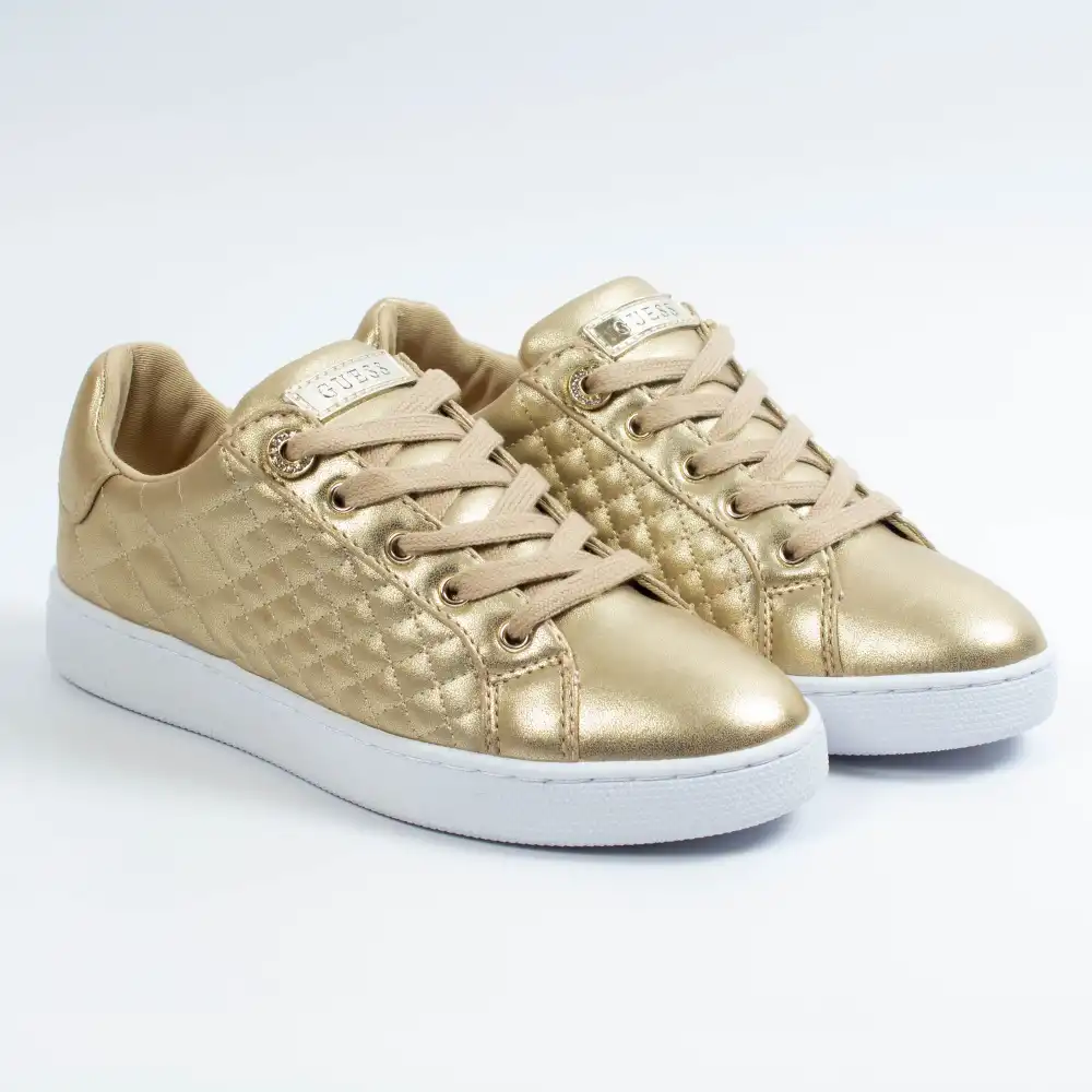 Basket de ville basse femme Guess Reace Sneaker Laminé Or - ZESHOES