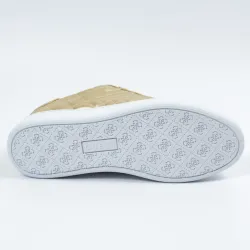 Basket basse femme Guess Reace Sneaker Laminé Or - ZESHOES